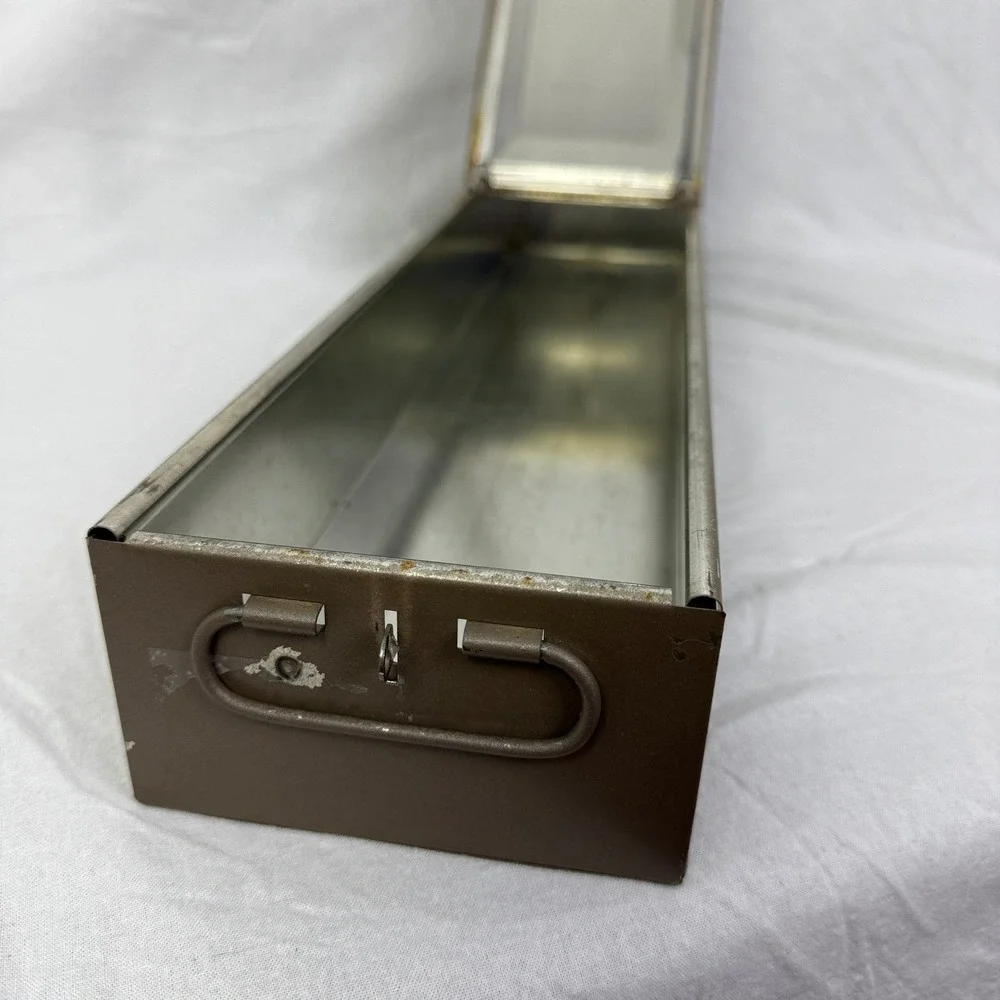 Vintage Lefebure Safe Deposit Box Metal Brown‎ Industrial Storage